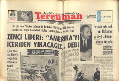 Tercüman Gazetesi 4 Ağustos 1967 - İhracatı Artırmak İçin Hükümet Ve Özel Sektörün Alması Lüzumlu Tedbirler Açıklandı GZ118975 - 1
