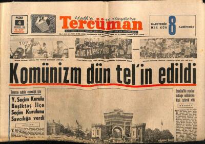 Tercüman Gazetesi 4 Ağustos 1968 - Komünizm Dün Telin Edildi GZ54563 - 1