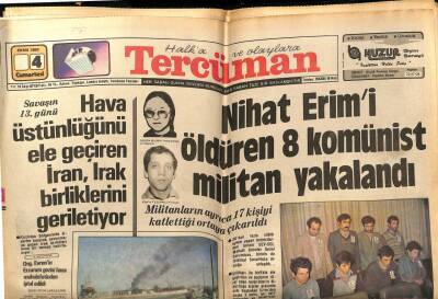Tercüman Gazetesi 4 Ekim 1980 - Nihat Erimi Öldüren 8 Komünist Militan Yakalandı GZ70758 - 2