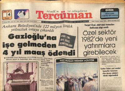 Tercüman Gazetesi 4 Ekim 1981 - Aydan Şener Türkiye Güzeli Seçildi GZ65056 - 1