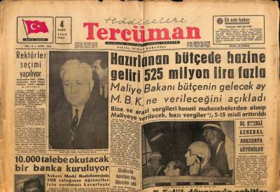 Tercüman Gazetesi 4 Kasım 1960 - 10.000 Talebe Okutacak Bir Banka Kuruluyor GZ67122 - 2