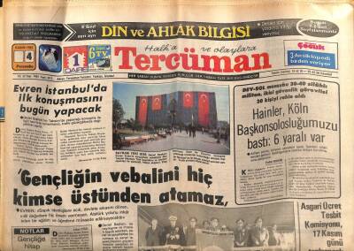 Tercüman Gazetesi 4 Kasım 1982 - Hainler Köln Başkonsolosluğumuzu Bastı 6 Yaralı Var GZ54310 - 1