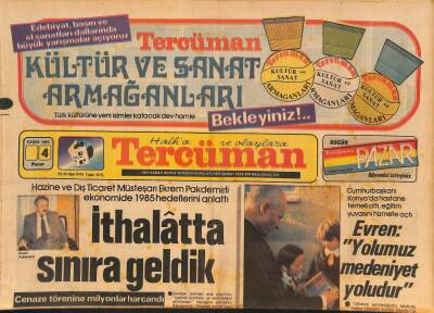 Tercüman Gazetesi 4 Kasım 1984 - İthalâtta Sınıra Geldik - Gandinin Cesedini Oğlu Ateşe Verdi GZ126538 - 1
