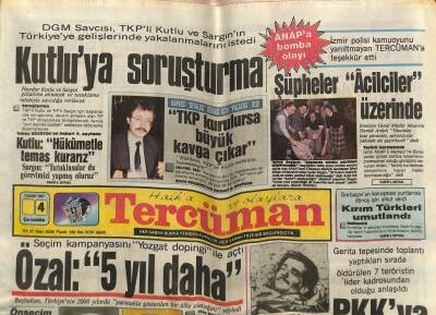 Tercüman Gazetesi 4 Kasım 1987 - Kutluya Soruşturma GZ65445 - 2