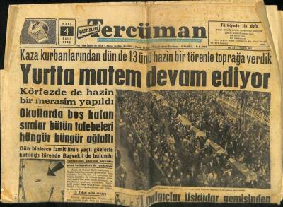 Tercüman Gazetesi 4 Mart 1958 - Dalgıçlar Üsküdar Gemisinden Dün 23 Ceset Daha Çıkardılar . Ölü Sayısı 259a Yükseldi GZ98515 - 1