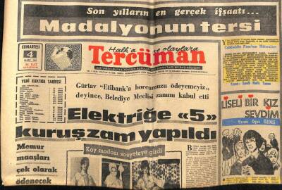 Tercüman Gazetesi 4 Mart 1967 - Memur Maaşları Çek İle Ödenecek, Elektriğe Zam Yapıldı GZ54220 - 1