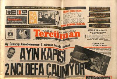 Tercüman Gazetesi 4 Mart 1969 - Ayın Kapısı 2nci Defa Çalınıyor GZ67561 - 2