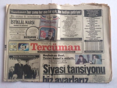 Tercüman Gazetesi 4 Mart 1986 - Siyasi Tansiyonu Biz Ayarlarız - GZ15123 - 2