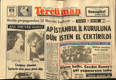Tercüman Gazetesi 4 Mayıs 1968 - Barnarda Hürriyet Ödülü Verildi GZ76024 - 1