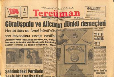Tercüman Gazetesi 4 Nisan 1961 - Eski İstanbul Vadisi Tarhan Tevkif Edildi GZ67643 - 1