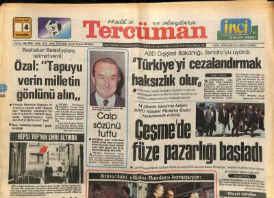 Tercüman Gazetesi 4 Nisan 1984 - Malezya Kralını Uğurlayan Evren İstanbulda İncelemeler Yaptı GZ79404 - 1
