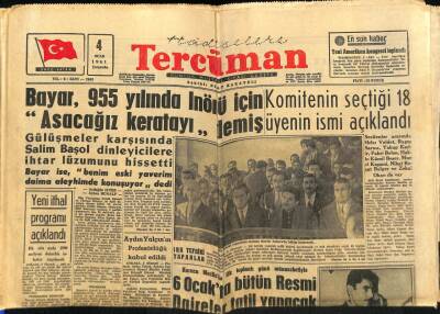 Tercüman Gazetesi 4 Ocak 1961 - Şair İkbalin Oğlu Geliyor GZ65467 - 1
