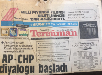 Tercüman Gazetesi 4 Ocak 1980 - AP-CHP Diyaloğu Başladı - GZ12771 - 2