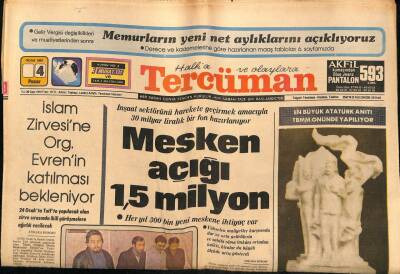 Tercüman Gazetesi 4 Ocak 1981 - Mesken Açığı 1,5 Milyon GZ54291 - 1