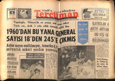 Tercüman Gazetesi 4 Şubat 1967 - Asker Sayısı Azalmıyor . Amerika 6.7 Milyarlık Askeri Yardım Yapacak GZ65830 - 2