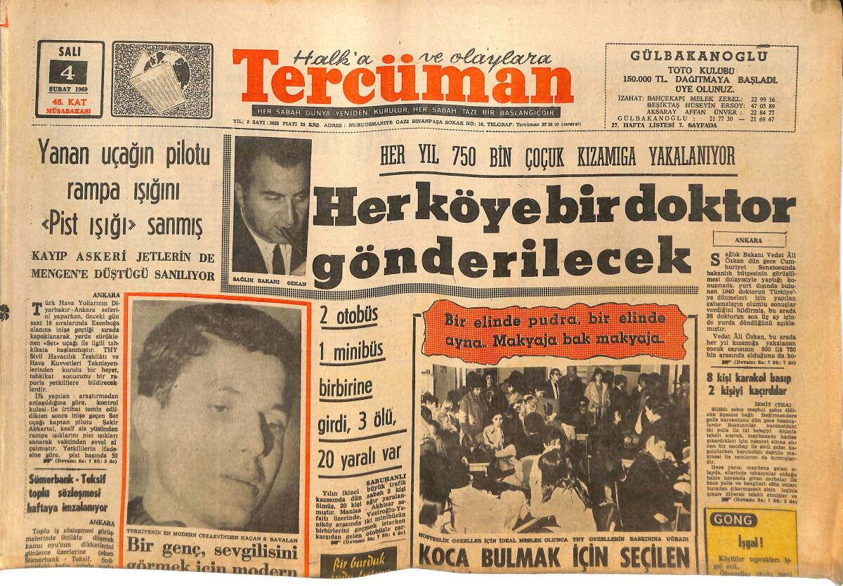 Tercüman Gazetesi 4 Şubat 1969 - Muhammed Ali: Karşıma Kim Çıkarsa Saniyede İndiririm! GZ145027 - 1