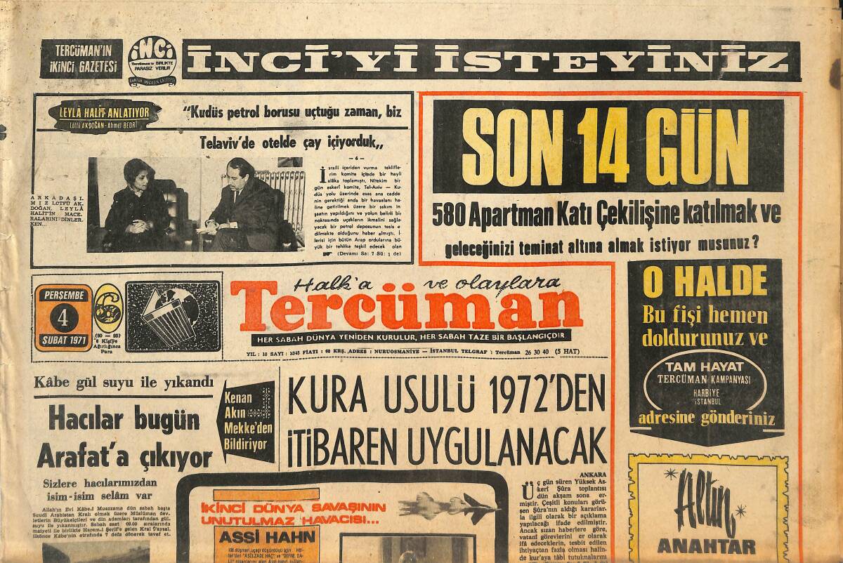 Tercüman Gazetesi 4 Şubat 1971 - Emekliler , Başbakandan Maaş Farklarını İstediler - Petrescu , Atrenör Hocalığı Yapacak GZ145125 - 1