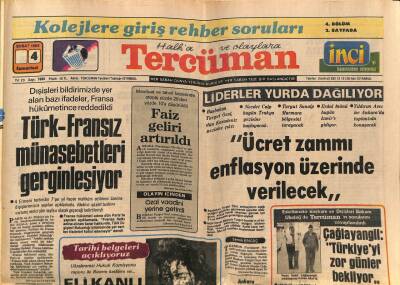 Tercüman Gazetesi 4 Şubat 1984 - Türk - Fransız Münasebetleri Gerginleşiyor GZ70131 - 2