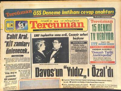 Tercüman Gazetesi 4 Şubat 1985 - Kipriyanunun Son Umudu Papandreu - Davosun Yıldızı Özaldı GZ127038 - 1