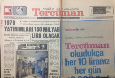 Tercüman Gazetesi 4 Temmuz 1976 - F.Bahçe Bugün Başkanını Seçiyor - GZ15012 - 1