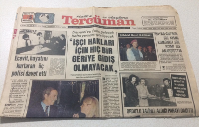 Tercüman Gazetesi 5 Ağustos 1976 - Ecevit Hayatını Kurtaran Üç Polisi Davet Etti - GZ15339 - 1