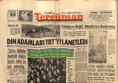 Tercüman Gazetesi 5 Aralık 1966 - Din Adamları TRTyi Lanetledi GZ54389 - 1