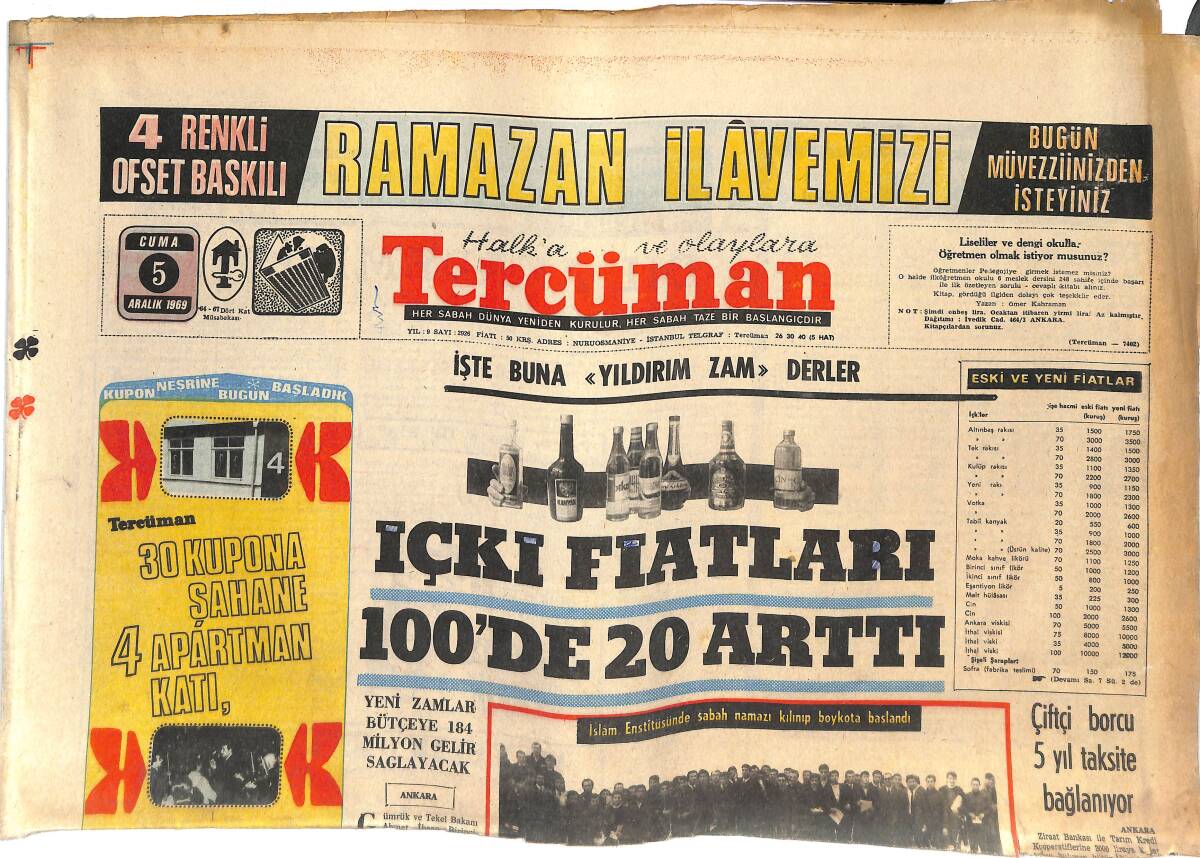 Tercüman Gazetesi 5 Aralık 1969 - Galatasaray'da Doping Olmaz! - Tatar, Amatör Lisansının İptalini İstedi! GZ144748 - 1