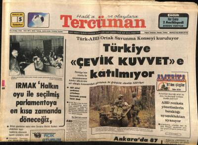 Tercüman Gazetesi 5 Aralık 1981 - Türkiye Çevik Kuvvete Katılmıyor GZ64540 - 2