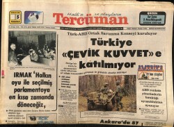 Tercüman Gazetesi 5 Aralık 1981 - Türkiye Çevik Kuvvete Katılmıyor GZ64540 - 1