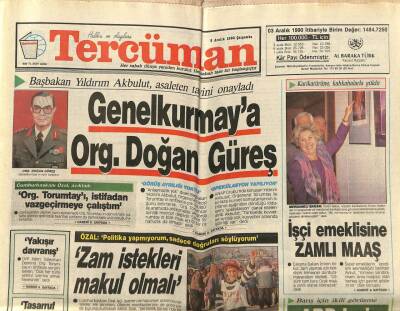 Tercüman Gazetesi 5 Aralık 1990 - Başbakan Yıldırım Akbulut , Asaleten Tayini Onayladı GZ67163 - 1
