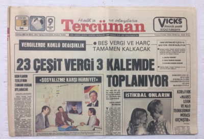 Tercüman Gazetesi 5 Ekim 1976 - 23 Çeşit Vergi 3 Kalemde Toplanıyor,Saraçoğlu Dalokayın Görevini Devraldı - GZ17409 - 1