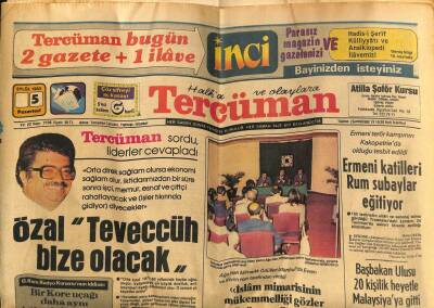 Tercüman Gazetesi 5 Eylül 1983 - Tarih Atlaslarında Ermenistan Kelimesi Silinecek GZ67001 - 1