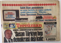 Tercüman Gazetesi 5 Eylül 1985 - Demirelden Cumhur Başkanına Cevap Susan Türkiye Hep Demokrasi Dışı Kaldı GZ13938 - 2