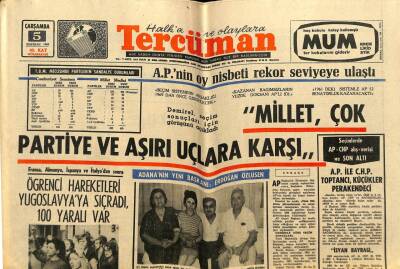 Tercüman Gazetesi 5 Haziran 1968 - Demirel , Seçim Sonuçları İçin Görüşünü Açıkladı GZ65424 - 2