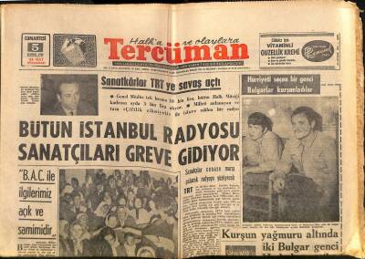 Tercüman Gazetesi 5 Kasım 1966 - Bütün İstanbul Radyosu Sanatçıları Greve Gidiyor - Derincedeki Ölü Sayısı 8e Yükseldi GZ123566 - 1