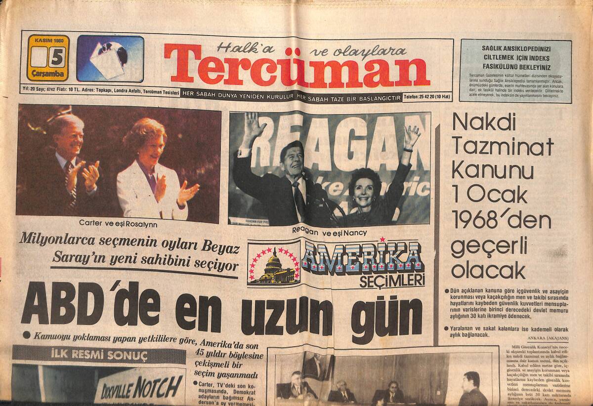 Tercüman Gazetesi 5 Kasım 1980 - Bülent Ersoy Cezaevinde Hapishane Adlı Film Senaryosu Yazdı - Borg İle MC Enroe İnönü Stadında Karşılaşacak GZ133839 - 1