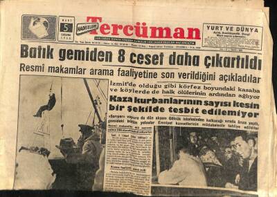 Tercüman Gazetesi 5 Mart 1958 - Denizcilik Bankası Kazada Ölenlerin Ailelerine Bir Tanzimat Vermeyecek GZ98304 - 1
