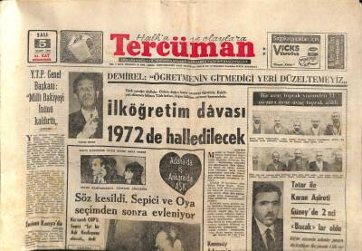 Tercüman Gazetesi - 5 Mart 1968 - İlköğretim Davası 1972de Halledilecek GZ110299 - 1
