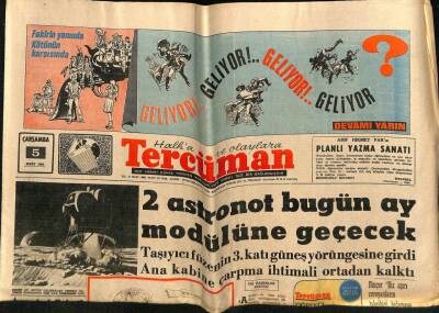 Tercüman Gazetesi 5 Mart 1969 - 2 Astronot Bugün Ay Modülüne Geçecek GZ70763 - 1