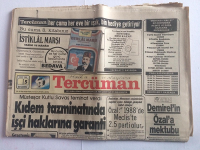 Tercüman Gazetesi 5 Mart 1986 - Aponun Eşi Kesirede Gözaltında - GZ15125 - 2