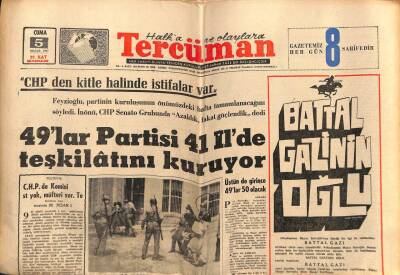 Tercüman Gazetesi 5 Mayıs 1967 - 49lar Partisi 41 İlde Teşkilatını Kuruyor GZ54469 - 1