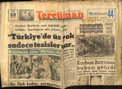 Tercüman Gazetesi 5 Nisan 1966 - Demirel Türkiyede Üs Yok Sadece Tesisler Var GZ54701 - 1