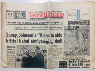 Tercüman Gazetesi 5 Nisan 1967 - Bomba Olayına FBI El Koydu GZ53393 - 1