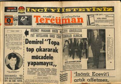 Tercüman Gazetesi 5 Nisan 1971 - Ezanın Türkçe Okunması İçin Verilen Teklif Geri Alındı - Demirel Topa Top Çıkararak Mücadele Yapmayız GZ123528 - 1