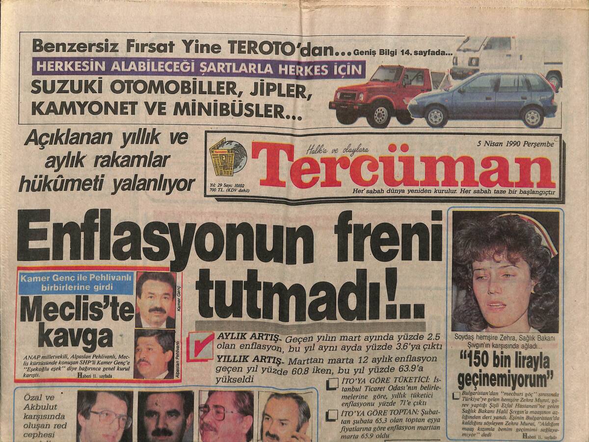Tercüman Gazetesi 5 Nisan 1990 - Milne: Türk Futbolunu, Türk Futbolcular Kurtarabilir - Özal, Maçta Yuhalandı GZ153071 - 1