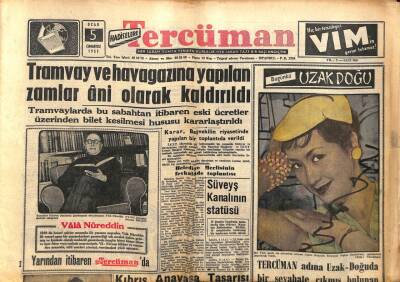 Tercüman Gazetesi 5 Ocak 1957 - Türk Genci İle Evlenmek İsteyen Japon Güzellik Kraliçesi Ve Resmi GZ54018 - 1