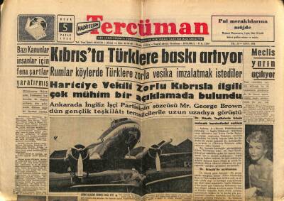 Tercüman Gazetesi 5 Ocak 1958 - Kıbrısda Türklere Baskı Artıyor GZ65851 - 1