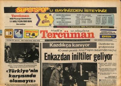 Tercüman Gazetesi 5 Ocak 1983 - Artin Penikin Oğlu da Viyanada İntihar Etti - Saral , Kendi İsteğiyle İtalyan Savcı Martellaya İfade Verdi GZ126164 - 1