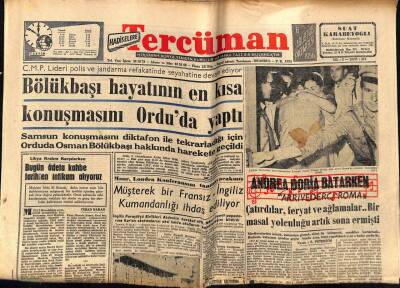 Tercüman Gazetesi 6 Ağustos 1956 - Andrea Doria Batarken GZ53993 - 1