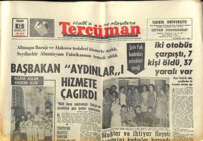 Tercüman Gazetesi 6 Ağustos 1967 - General Eisenhower Hastaneye Kaldırıldı GZ118976 - 1